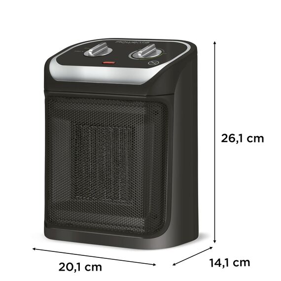 Rowenta Mini Excel Keramik Heizlüfter 1000 Watt, Elektro-Heizung, energiesparend, Innenraum, inkl. Silence-Modus, extrem leise mit nur 49 dB(A), für 25 m² Räume, kompaktes Design, SO9261