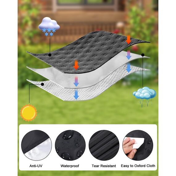 SOBEAU IBC Tank Abdeckung 1000L, IBC Container Zubehör, Wassertank Abdeckplane mit Transparenter Folie, Anti-UV Schutzplane Regenwassertank Abdeckung, IBC Wassertank Abdeckung, Schwarz