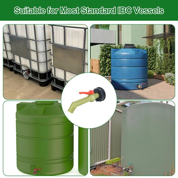 IBC Auslaufhahn und IBC Tank Kugelhahn, 1 Zoll IBC Wasserhahn mit IBC kugelauslaufhahn für IBC Tank Regentonnen Wassertank(DN40/50)