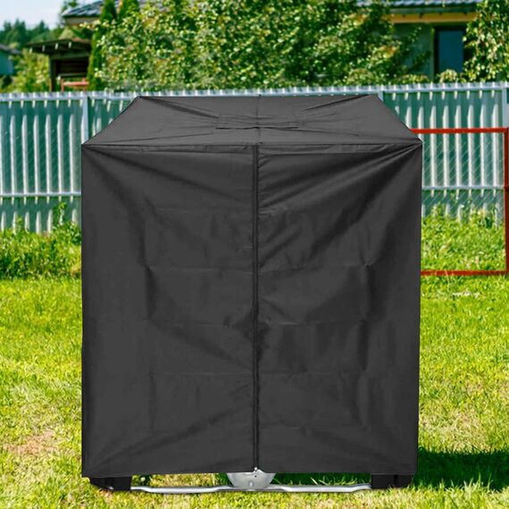 Druuzyl IBC Tank Abdeckung 1000L mit Reißverschluss - UV-Schutzplane 120x100x116cm - Passend für IBC Container & Regentonnen - Wasserdichte Schutzfolie mit Belüftung - Inkl. Befestigungsbändern