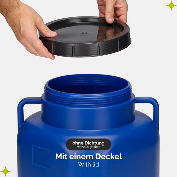 Garronda 50 Liter BPA-freies quadratisches Fass und Futtertonne Weithalsfass Wassertank und Behälter mit Deckel für Sauerkraut sowie Surfass Pökelfass für Fleisch GD-0088, Blau