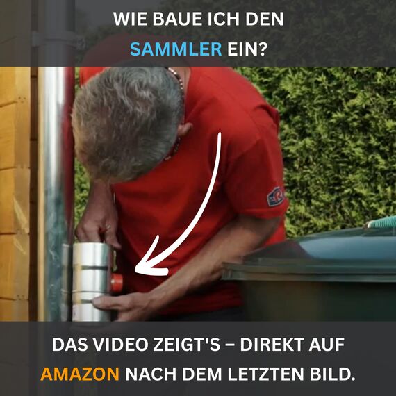 SAREI Regenwassersammler DN, Regenwasser nutzen einfache Montage in Fallrohr, direkt Wasser sammeln, Nennweite 100 mm, Zink-Kupfer, 100 Nettweite