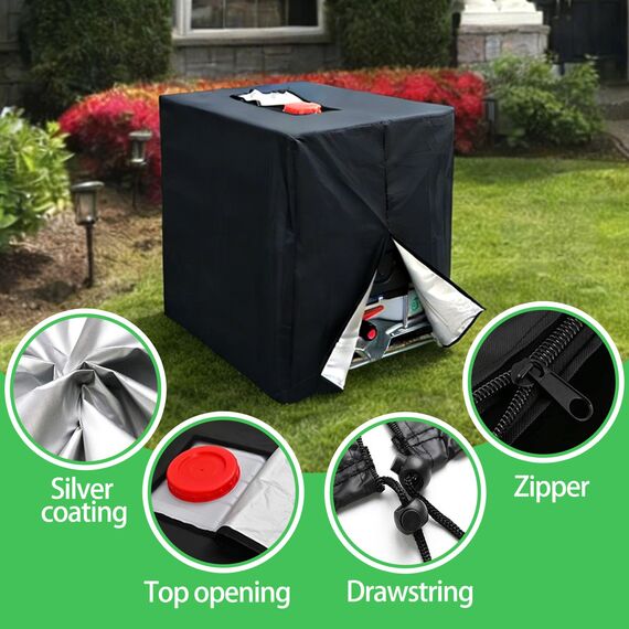 LINSOCLE IBC Tank Abdeckung, 420D IBC Container Abdeckung, 1000L Abdeckung Wassertank, Anti-UV IBC Schutzhülle, Regenwassertank Container Cover, 120 x100 x116 cm