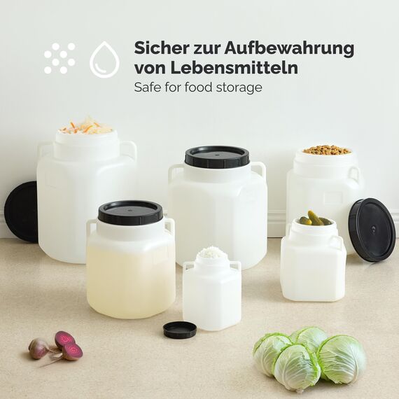 Garronda 30 Liter BPA-freies quadratisches Fass und Futtertonne Weithalsfass Wassertank und Behälter mit Deckel für Sauerkraut sowie Surfass Pökelfass für Fleisch GD-0088, Blau