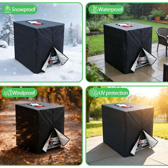 LINSOCLE 2Stück IBC Tank Abdeckung, 420D IBC Container Abdeckung, 1000L Abdeckung Wassertank, Anti-UV IBC Schutzhülle, Regenwassertank Container Cover, 120 x100 x116 cm