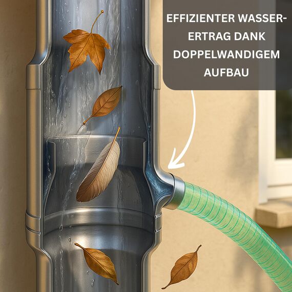 SAREI Regenwassersammler DN, Regenwasser nutzen einfache Montage in Fallrohr, direkt Wasser sammeln, Nennweite 100 mm, Zink-Kupfer, 100 Nettweite