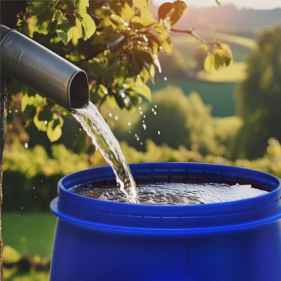 Garronda 220 Liter Regentonne mit Deckel Weithalsfass aus HDPE Regenfass für Garten Fass 220l Regenwassertonne Futtertonne Wasserbehälter Universalfass Wasserfass Regentonnen Wassertank GD-0078, Blau
