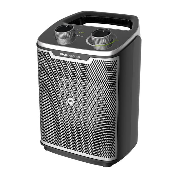 Rowenta Intense Comfort + Heizlüfter, 2 Leistungsstufen, Keramiktechnologie, kompakte Abmessungen, Thermostat, besonders leise, Tragegriff, Schwarz, SO9330F0 [Energieklasse A+++]