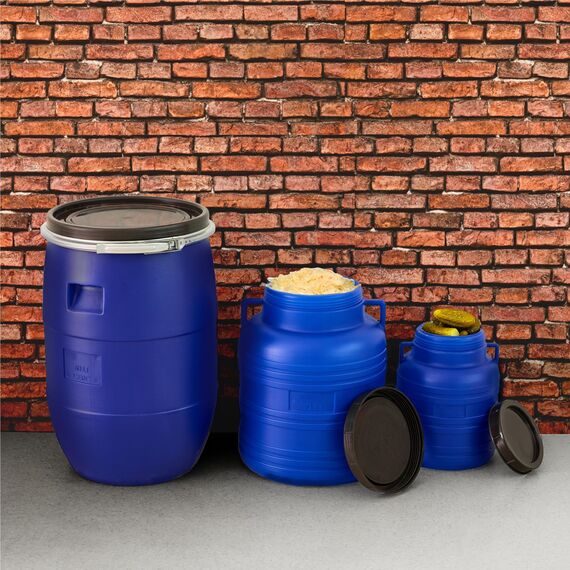 Garronda 10 Liter Weithalsfass aus BPA-freiem Futtertonne Fass Universalfass Lebensmittel Fass Regenfass für Garten Regentonne mit Deckel Regenwassertonne für Garten Wassertonne GD-0078, Weiß