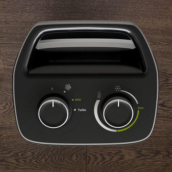 Rowenta Instant Comfort Compact 2000 Heizlüfter, 2 Leistungsstufen, kompakte Abmessungen, Thermostat, Kühlstufe, Tragegriff, Schwarz, SO2350F0 [Energieklasse A+++]
