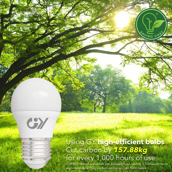 GY E27 LED Warmweiss Lampe 4.9W 3000K 807 Lumen Warmweiß Leuchtmittel,G45/P45 Energiesparlampe 60W lampe ersetzt,Nicht Dimmbar LED Birnen,6 stück