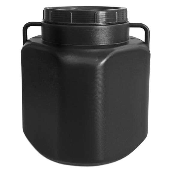 plasteo® 40 Liter Weithalsfass mit Deckel und Griffen Eckig Schwarz Lebensmittelecht und BPA-Frei, Futtertonne Kunststofffass Universalfass Deckelfass Wasserfass Regentonne Lagerfass