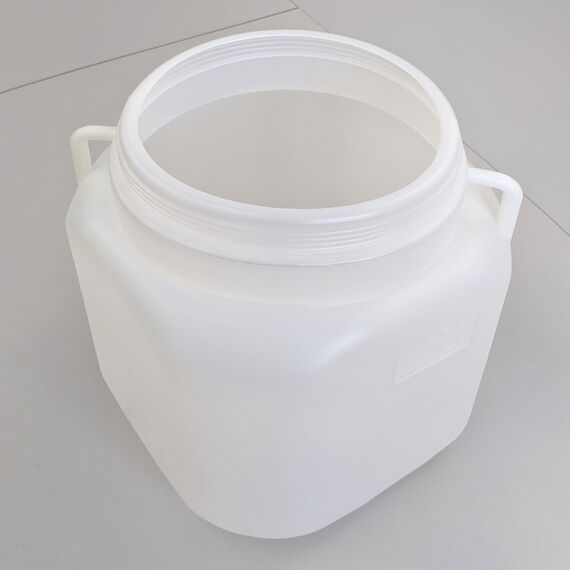 plasteo 50 Liter Regentonne Weithalsfass Futtertonne, Eckig Kunststofffass mit Deckel und Griffen, Lebensmittelecht BPA-Frei