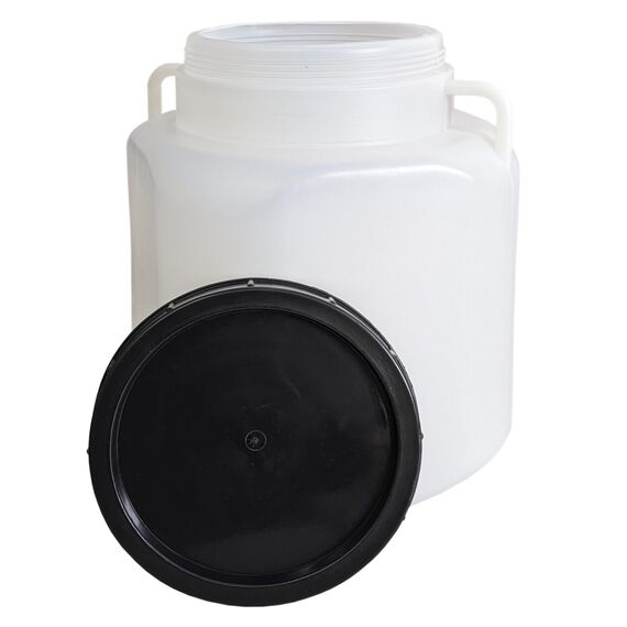 plasteo® 40 Liter Weithalsfass mit Deckel und Griffen Eckig Natur, Lebensmittelecht und BPA-Frei, Futtertonne Kunststofffass Universalfass Deckelfass Wasserfass Regentonne Lagerfass