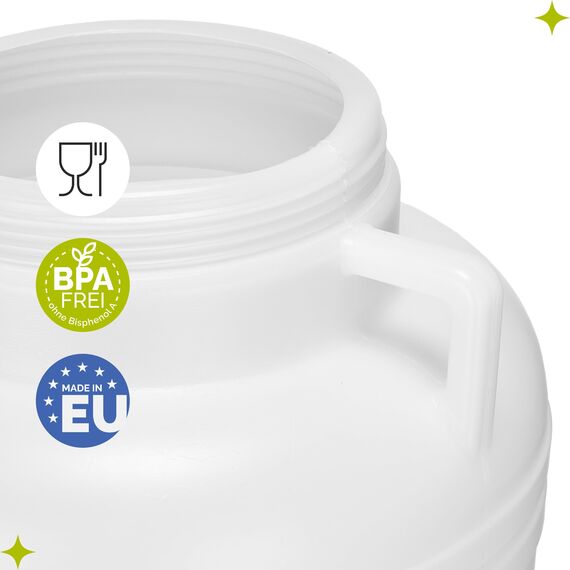 Garronda 40 Liter Weithalsfass aus BPA-freiem Futtertonne Fass Universalfass Lebensmittel Fass Regenfass für Garten Regentonne mit Deckel Regenwassertonne für Garten Wassertonne GD-0078, Weiß