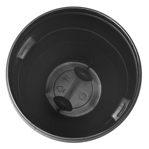 plasteo 60 Liter Weithalsfass mit Deckel und Spannring in schwarz, Lebensmittelecht BPA-Frei Futtertonne Wasserfass Lagerfass Universalfass Kunststofffass (schwarz, rund)
