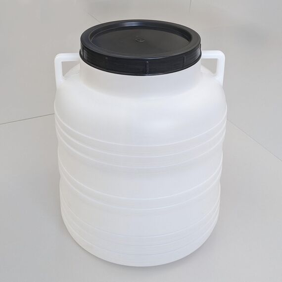 plasteo 30 Liter Weithalsfass Kunststofffass mit Deckel und Henkel Lebensmittelecht BPA-frei Universalfass Lagerfass