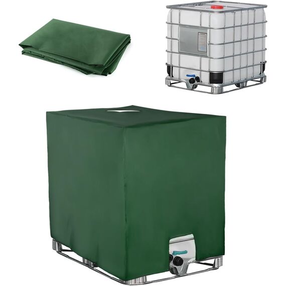 SOBEAU IBC Tank Abdeckung 1000L, IBC Container Zubehör, Wassertank UV-Schutzfolie, Regentonne Abdeckung, Schutzplane Regenwassertank, Geeignet für 1000L IBC-Tank Container Cover (120 x 100 x 116 cm)