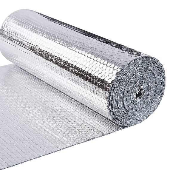 VOUNOT Isolierfolie Dämmfolie 10m x 60cm x 3mm, Doppelte Alu-Luftpolsterfolie Heizkörper Reflexionsfolie Thermofolie