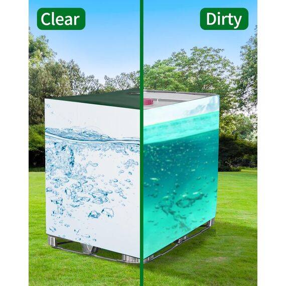 SOBEAU IBC Tank Abdeckung 1000L, IBC Container Zubehör, Wassertank UV-Schutzfolie, Regentonne Abdeckung, Schutzplane Regenwassertank, Geeignet für 1000L IBC-Tank Container Cover (120 x 100 x 116 cm)