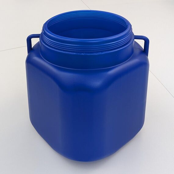 plasteo 50 Liter Kanister Eckig Blau, Lebensmittelecht BPA-Frei Wasserfass Lagerfass mit Deckel und Griffen