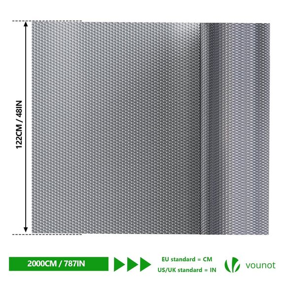 VOUNOT Isolierfolie Dämmfolie 20m x 122cm x 3mm, Doppelte Alu-Luftpolsterfolie Heizkörper Reflexionsfolie Thermofolie