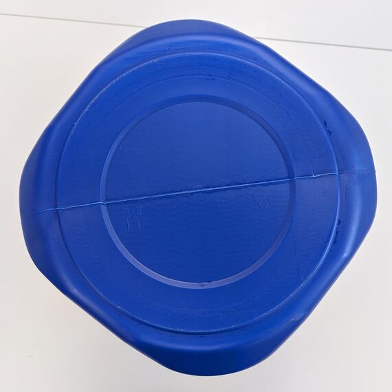 plasteo Weithalsfass 30 Liter Kanister mit Deckel & Henkeln, Blau, Eimer Lebensmittelecht für Lagerfass