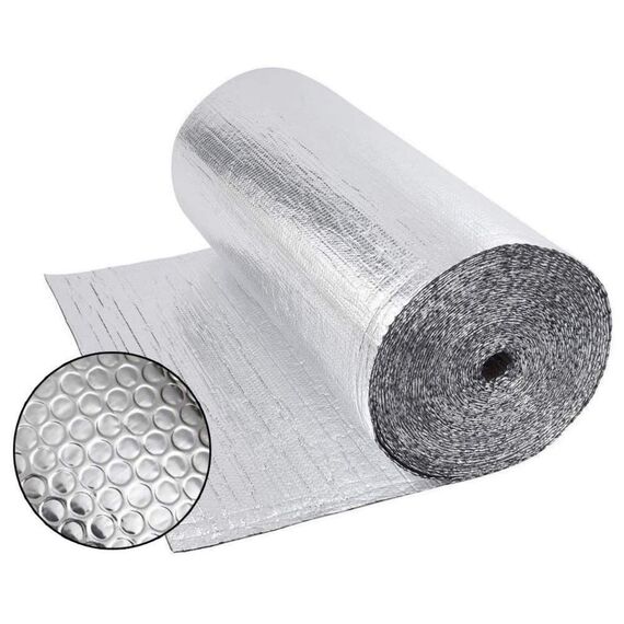 Dripex Isolierfolie Dämmfolie 1.0x10m, Doppelte Alu-Luftpolsterfolie 3-4mm, Heizkörper Reflexionsfolie für Dächer Fenster Rohre Böden (10㎡)
