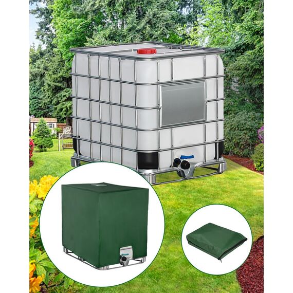 SOBEAU IBC Tank Abdeckung 1000L, IBC Container Zubehör, Wassertank UV-Schutzfolie, Regentonne Abdeckung, Schutzplane Regenwassertank, Geeignet für 1000L IBC-Tank Container Cover (120 x 100 x 116 cm)
