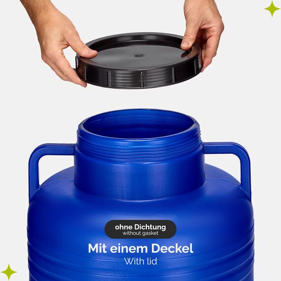 Garronda 80 Liter BPA-freies Fass und Futtertonne, Weithalsfass, Wassertank und Behälter mit Deckel für Sauerkraut sowie Surfass Pökelfass für Fleisch GD-0087, Blau