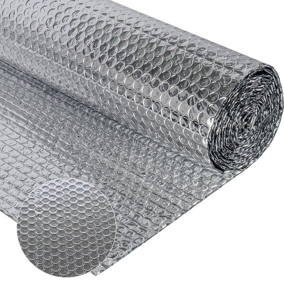 Doppelseitige Aluminiumfolie Isolierung 150 cm X 2.5 m,3mm Dicke Isolierfolie Dämmfolie Reflexionsfolie,Alu-Luftpolsterfolie Heizkörper Isolierung für Fahrzeuge, Dächer, Fenster, Rohre usw