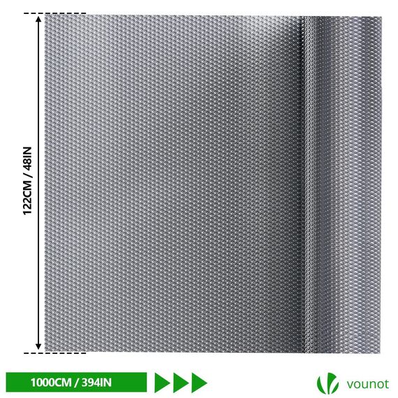 VOUNOT Isolierfolie Dämmfolie 10m x 122cm x 3mm, Doppelte Alu-Luftpolsterfolie Heizkörper Reflexionsfolie Thermofolie