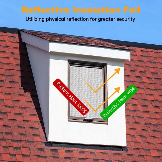 Isolierfolie Dämmfolie Doppelseitige Aluminiumfolie Isolierung Dachisolierung Reflektierende Isolierungsfolie geeignet für Wärmedämmung Wärmehaltung Wärmeschutzfolie (4,5m×120cm)