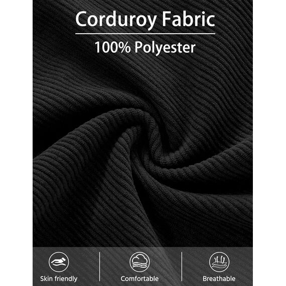 heekpek Damen Cordrock Minirock Hohe Taille Rock Damen Herbst Winter Mini Skirt Wickelrock A-Linie Business Rock Kurz mit Taschen, Schwarz, L