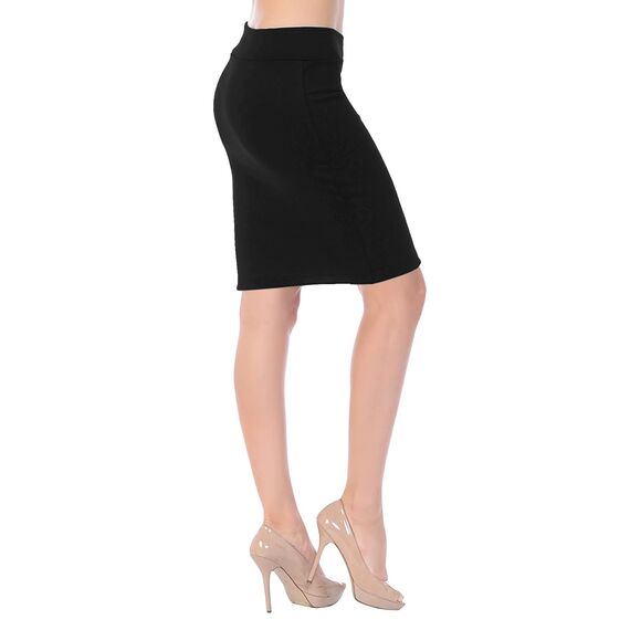 Van Der Rich ® - Kurzer, Enger Rock Gummizug in der Taille - Damen (Schwarz, XL-XXL)
