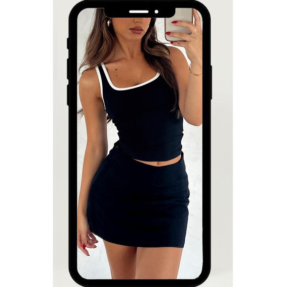 Navneet Minirock Damen Sommerrock Sexy Mini Skirt Y2K Schwarzer Rock Kurz Party Festival Röcke Schwarz M