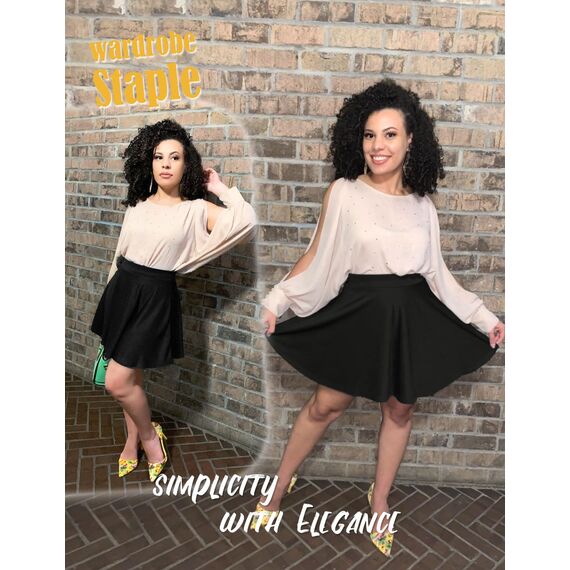 DRESSTELLS Rock Damen Schwarz Kurz Skater Rock A-Linie Hohe Taille Minirock Silvesteroutfit Anime Faltenrock Karneval Tennis Rock Black L