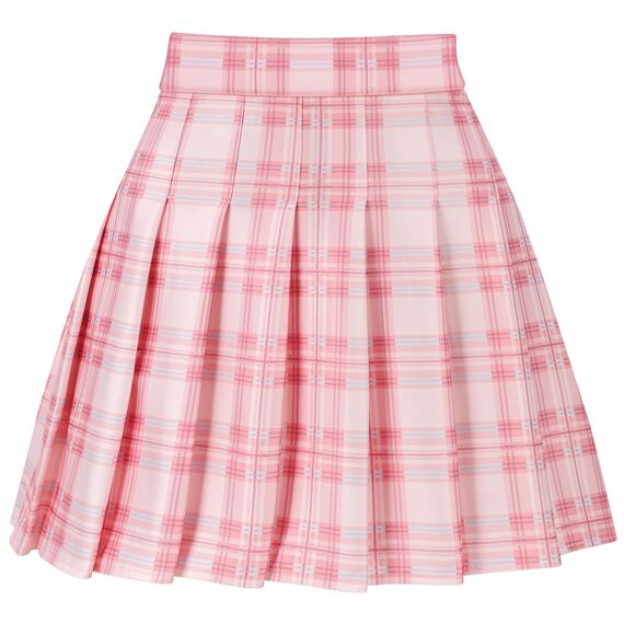 TRIWORKS Elegante rosa Faltenrock Nicht mit integrierten Shorts Damen kurz Große Größen Herbst Rock Mädchen Karierter Rock A-Linie Plaid Skirt Minirock Tennisrock
