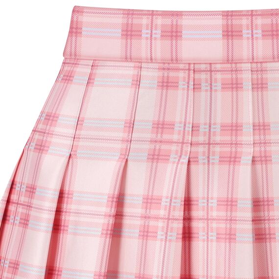 TRIWORKS Elegante rosa Faltenrock Nicht mit integrierten Shorts Damen kurz Große Größen Herbst Rock Mädchen Karierter Rock A-Linie Plaid Skirt Minirock Tennisrock