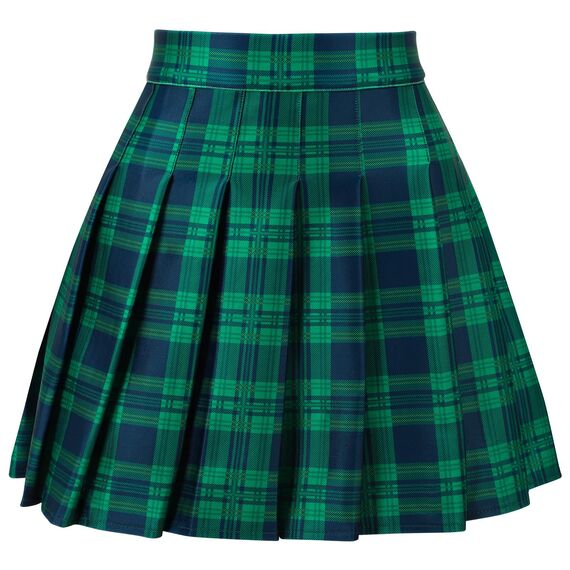 TRIWORKS Elegante grün Faltenrock Nicht mit integrierten Shorts Damen kurz Große Größen Winterrock Mädchen Karierte Hose a Linie Damen Minirock Tennisrock