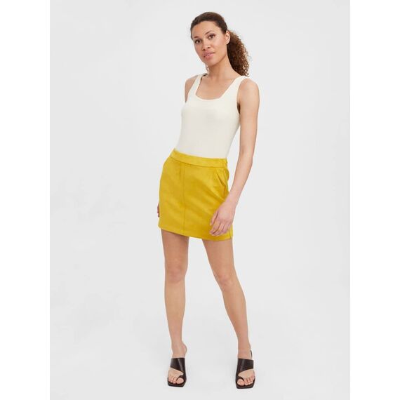 VERO MODA Damen Vmdonnadina FauXSuede Short Skirt Ganoos Kunst Wildlederrock, Golden Yellow, S