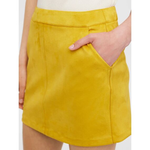VERO MODA Damen Vmdonnadina FauXSuede Short Skirt Ganoos Kunst Wildlederrock, Golden Yellow, XL