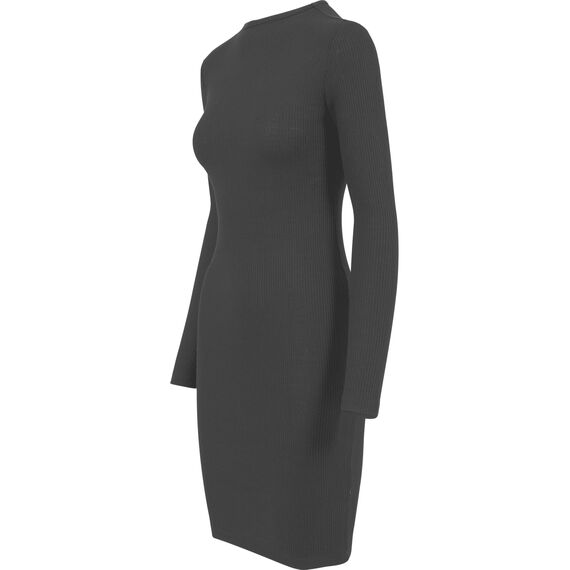 Urban Classics Damen Kleid Ladies Rib Dress, Mini, Gr. 40 (Herstellergröße: L), Schwarz (Black 7)