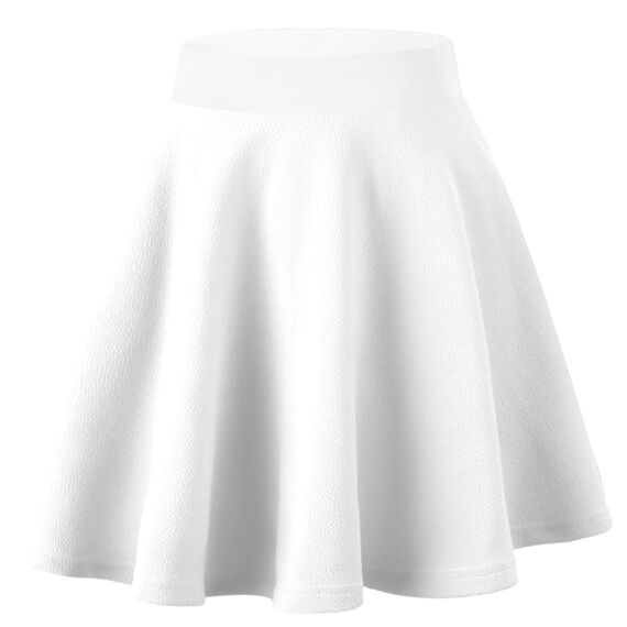 Dressever Damen Basic Vielseitige Dehnbaren Informell Casual Mini Hohe Taille A-Linie Tennisrock Tanzrock Weiß X-Large