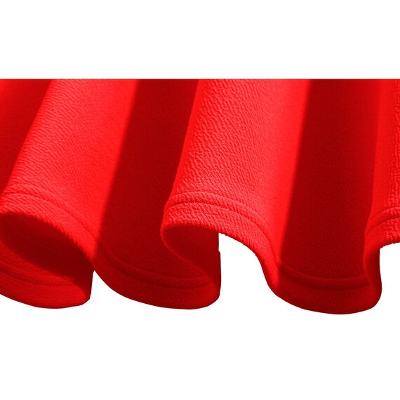 Dressever Damen Basic Vielseitige Dehnbaren Informell Casual Mini Hohe Taille A-Linie Tennisrock Tanzrock Rot X-Large