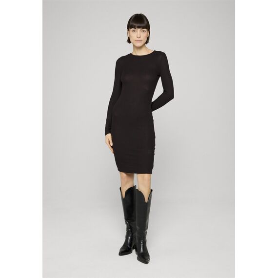 Urban Classics Damen Kleid Ladies Rib Dress, Mini, Gr. 40 (Herstellergröße: L), Schwarz (Black 7)