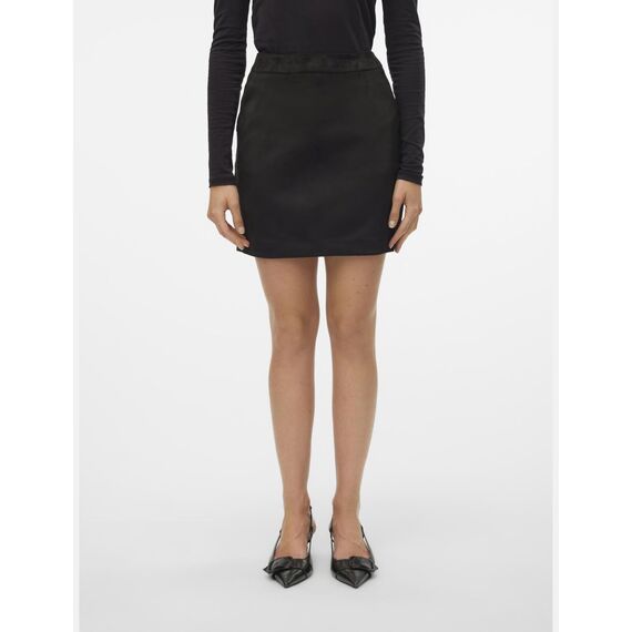 VERO MODA Damen Vmdonnadina FAUX SUEDE SHORT SKIRT NOOS Rock,, per pack Schwarz (Black Black), 36 (Herstellergröße: S)