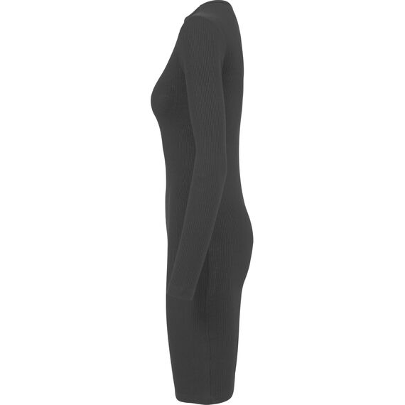 Urban Classics Damen Kleid Ladies Rib Dress, Mini, Gr. 40 (Herstellergröße: L), Schwarz (Black 7)