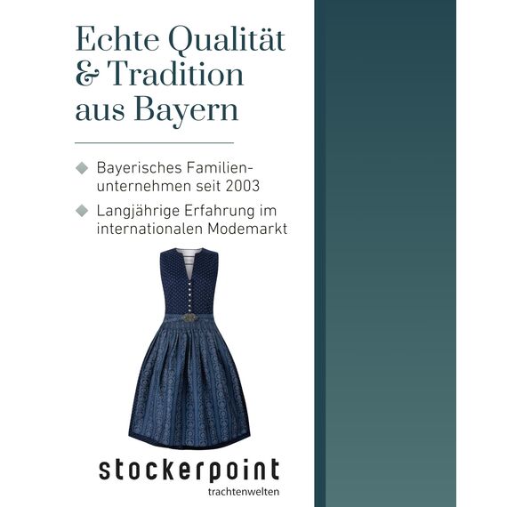 Stockerpoint Damen Dirndl Ellie I Größe 32-48 I Trachtenkleid mit Schürze & liebevollen Details I 100% Baumwolle I Atmungsaktiv & pflegeleicht I Perfekt für Trachten & Festlichkeiten