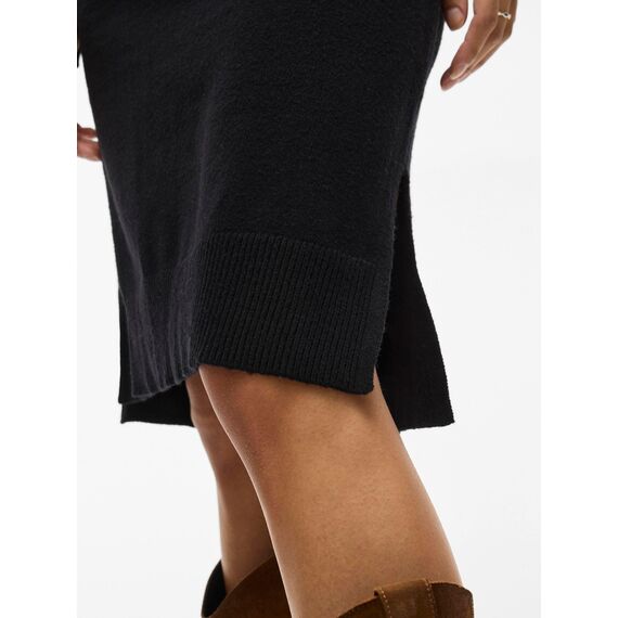 Vila Damen Viril Crew Neck L/S Midi Dress - Noos Kleid, Schwarz, L EU